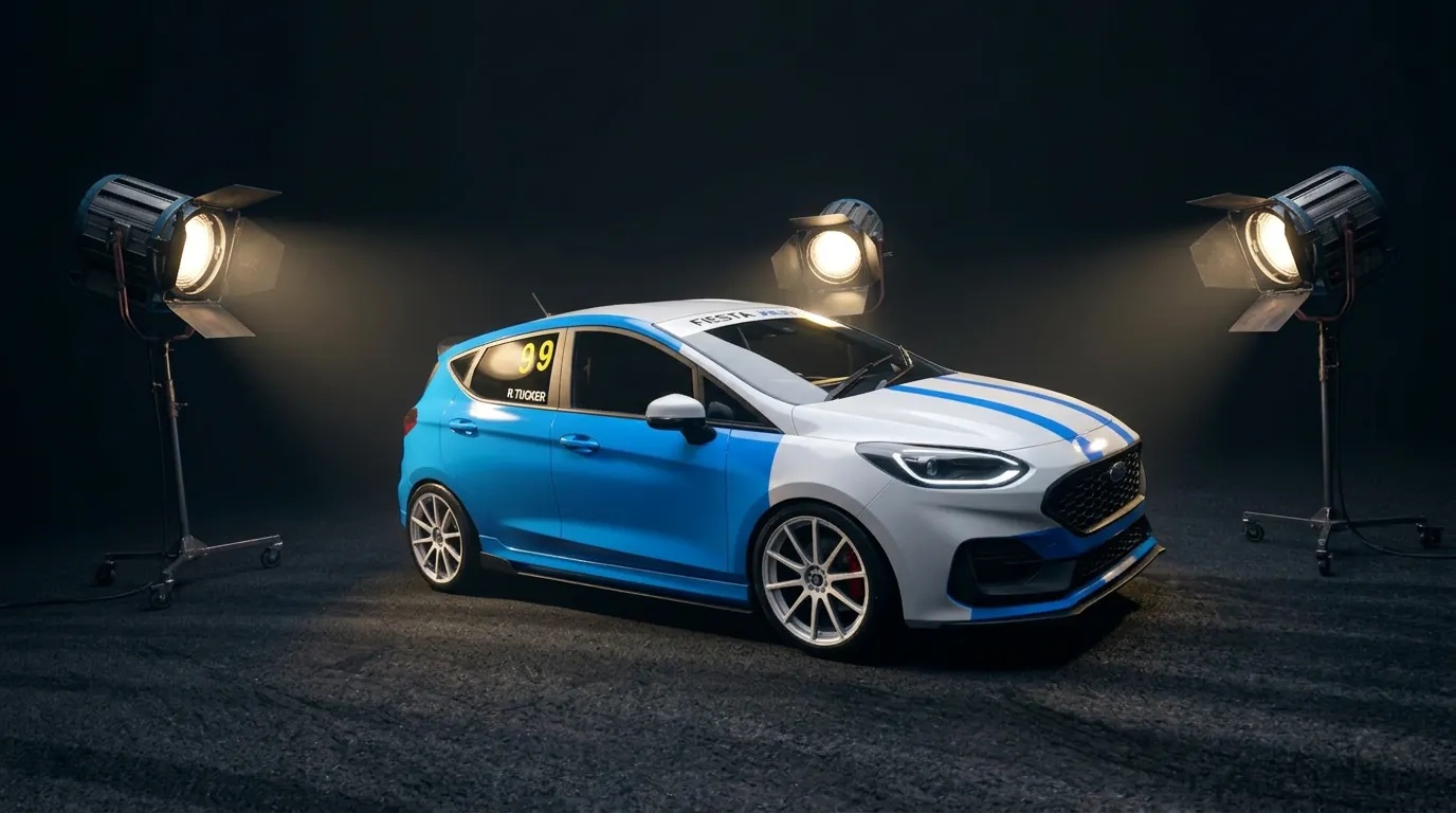 Reuben Tucker's number 99 Fiesta Junior in the studio